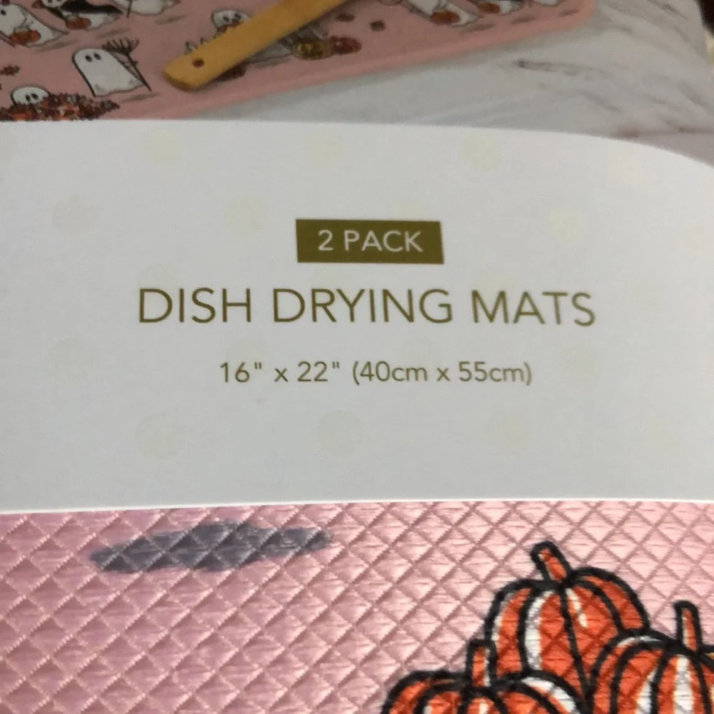 Isaac Mizrahi Pink Ghost Dish Drying Mats